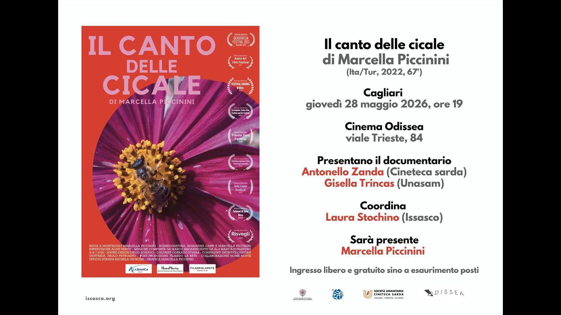 "Proiezione del film “Il canto delle cicale” di Marcella Piccinini